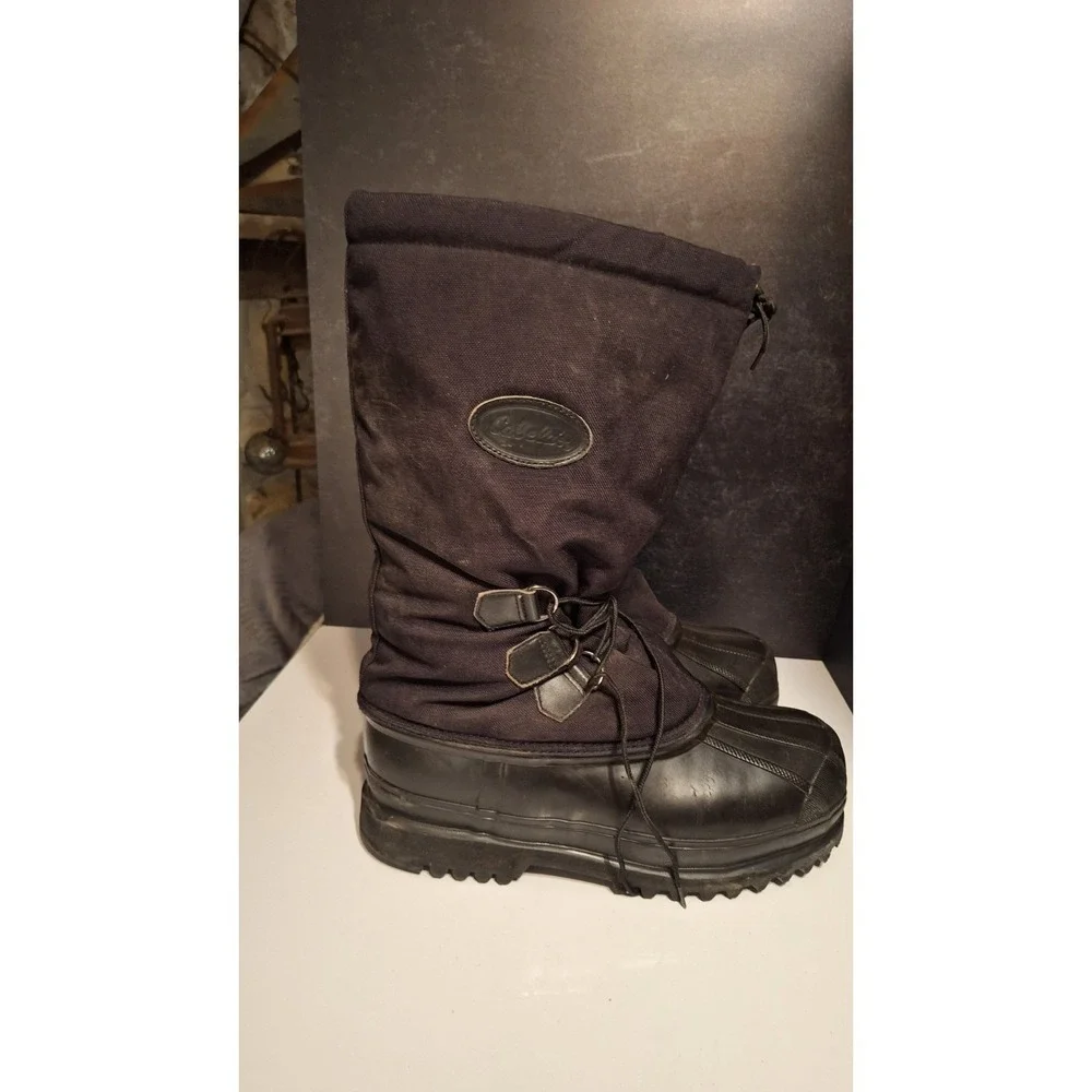 Cabela's Mens Winter Snow Boots Black Size 12 Removable Insulated Liner